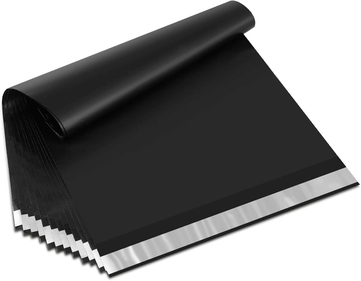 UCGOU Poly Mailers 14.5x19 Inch Black 100 Pack Large Shipping Bags #7 Strong Thick Mailing Envelopes Self Sealing Adhesive Waterproof and Tear Proof Boutique Packaging Postal for Clothing