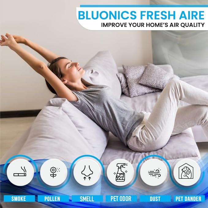 Bluonics Fresh Aire Water Air Washer, Air Revitalizer & Freshener with Night Light 7 LED Changing Colors & White Noise