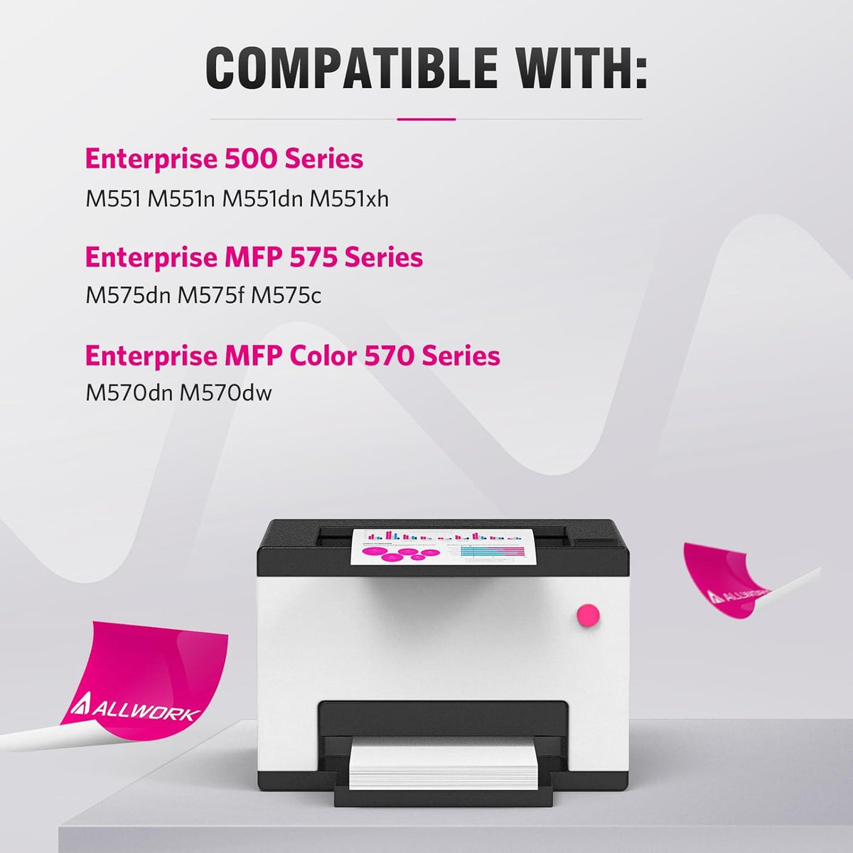 Compatible Toner Cartridge Replacement for HP 507X 507A CE400A CE400X CE401X CE402X CE403X use for HP Laserjet Enterprise M570dn M551dn M551n M575dn M551xh M570dw Printer (KCMY, 4-Pack)