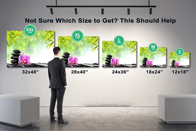 GUTTATY Zen Wall Art Decor, Modern Bathroom Zen Decor Wall Art, Canvas Wall Art for SPA Zen Room Decor, Green Bamboo Leaves and Pebble Relaxing Zen Art Prints for Office & SPA Wall Decor 12x18 Inches