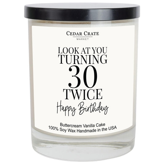 60th Birthday Gifts for Her - Best Ideas, Buttercream Vanilla Scented, 100% Soy Candle for Women, Friends, Mom, Wife, Sister, Grandma, Handmade Aromatherapy Candles Decoration