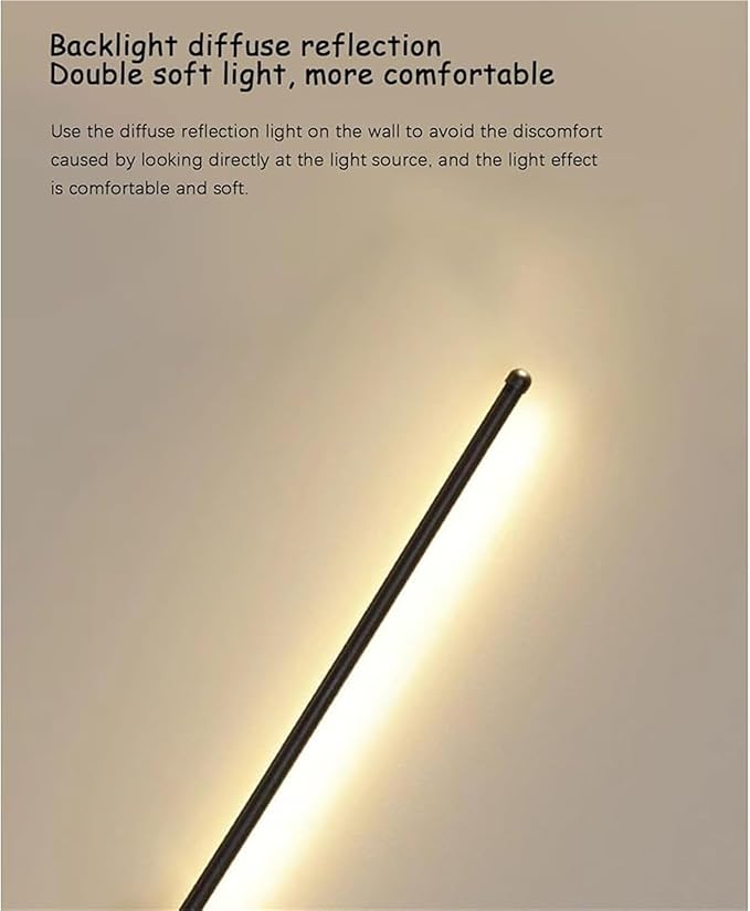 LED Long Strip Wall Lights with Motion Sensor Wall Lamp 3000K/4000K/6000K Wall Modern Simple Aluminum Mounted Indoor Bedside Decoration Light Living Room(Gold White Light,80cm)
