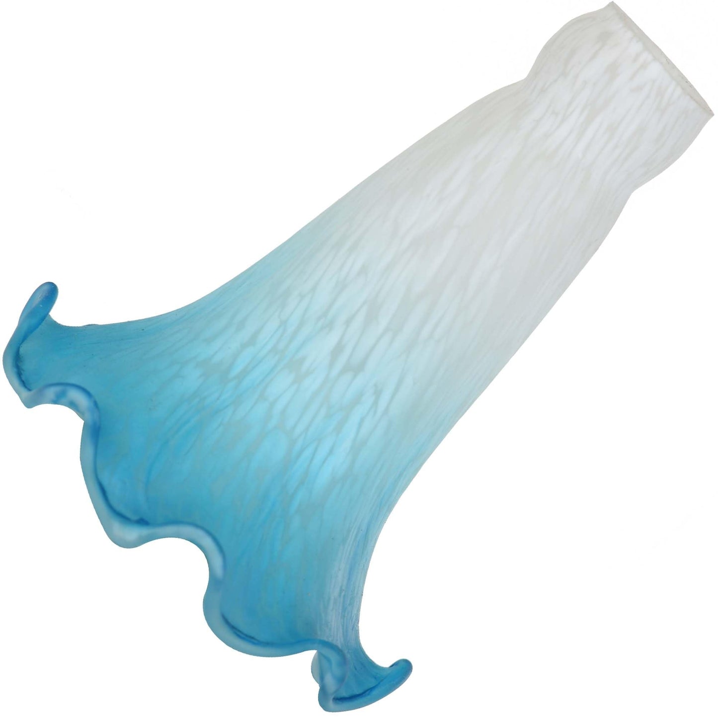 Bieye LS04S Lily Flower Blown Glass Lampshade (White Blue, Opening I.D. 0.87" x O.D. 1"")"