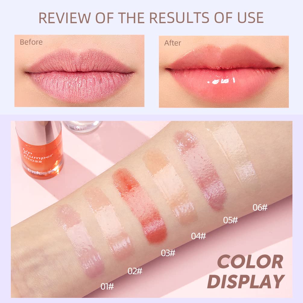 Plumping Lip Oil,Tinted for Lip Care Moisturizing lip oil,Long Lasting Nourishing Non-sticky (#1)