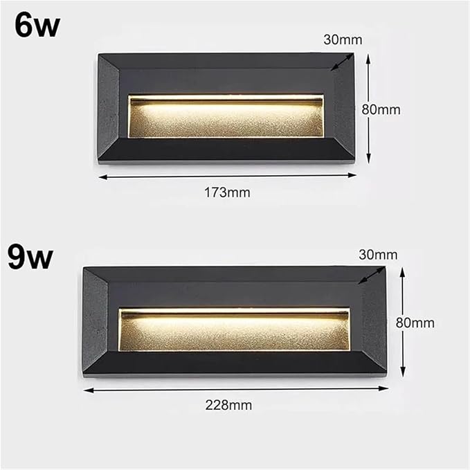 IP65 Surface Mounted Stair Deck Light Foot Light Waterproof Wall Light Indoor and Outdoor Garden Corridor(Nature White 4000k,9W 220v)