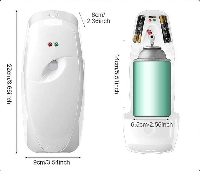 FIRSTONE Automatic Air Freshener Spray Dispenser for Bathroom Restaurant Wall Mounted or Free Standing, White