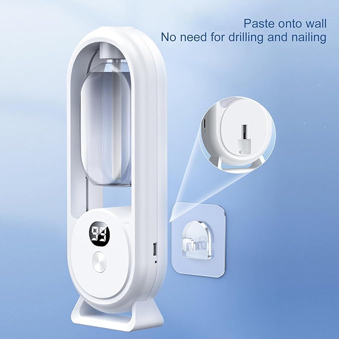 Air Freshener Automatic Spray Bathroom, Wall Mounted Essential Oil Diffuser Automatic Fragrance Dispenser Aromatherapy Diffuser with LED Display, for Bedroom Bathroom Office Hotel