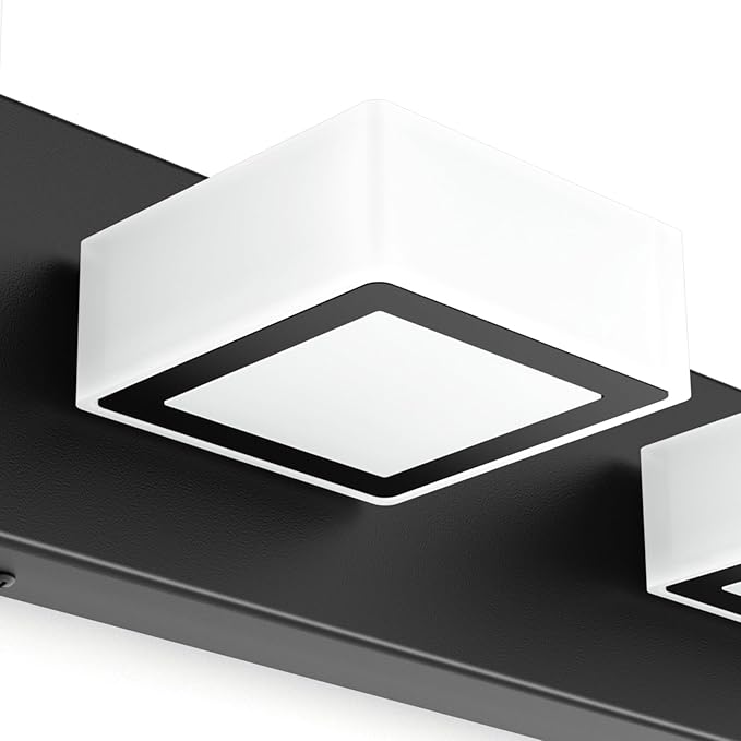 Ralbay Black Bathroom Vanity Lights 30inch Metal Acrylic LED Modern Bathroom Wall Lighting Fixtures Over Mirror Matte Black (White Light 6000K, Non-dimmable)