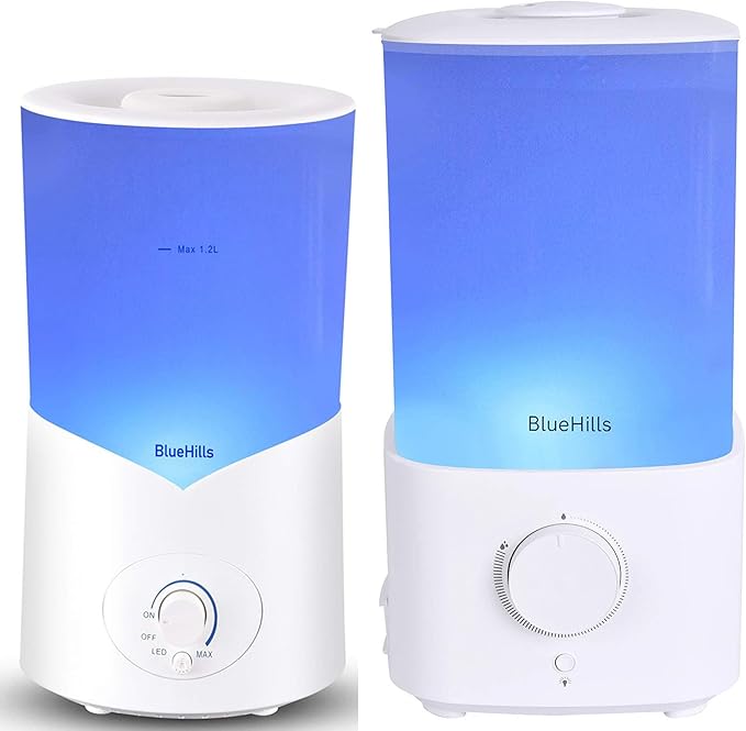 BlueHills Premium Set of Two Large 2300 ML and 1000 ML XL Essential Oil Diffusers Humidifier Combo for Large Room Home with Décor LED Lights Great Gift – Value Pack of White.