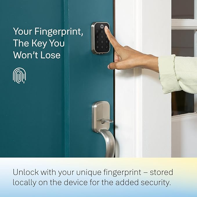 Yale Assure Lock 2 Touch Deadbolt with Ridgefield Handle, Black Suede Smart Keyless Entry Door Lock with Wi-Fi Connected Touch Keypad and Fingerprint Scanner, B-YRD450-F-WF1-RX-BSP