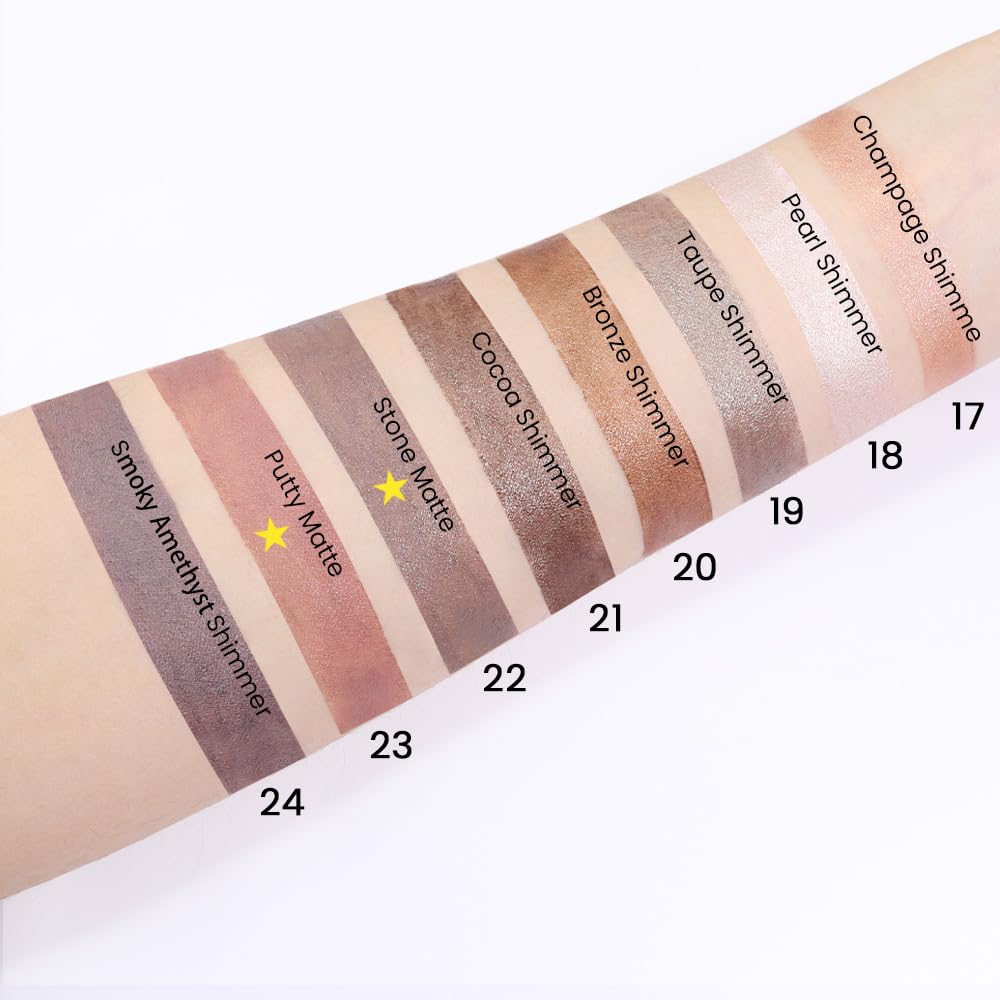 Kaely 2Pcs Cream Eye Shadow Sticks Set, Stone Matte & Putty Matte Eyeliner Pencil Eyeshadow Palette Makeup for Older Women Waterproof Pigmented, sombras en crema para ojos, 22+23