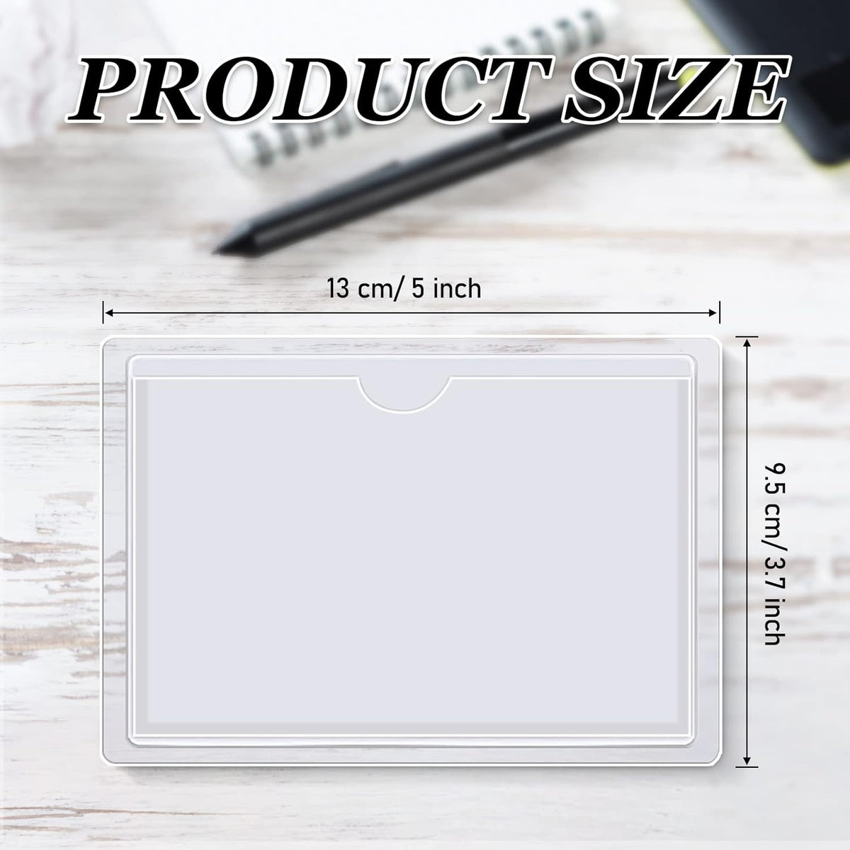 Fainne 240 Pcs Self Adhesive Index Card Pockets with Top Open Clear Plastic Label Holder Bulk for Storage Bins Adhesive Square Index Card Sleeve for Library Office Organizing, 5.12 x 3.74 Inch