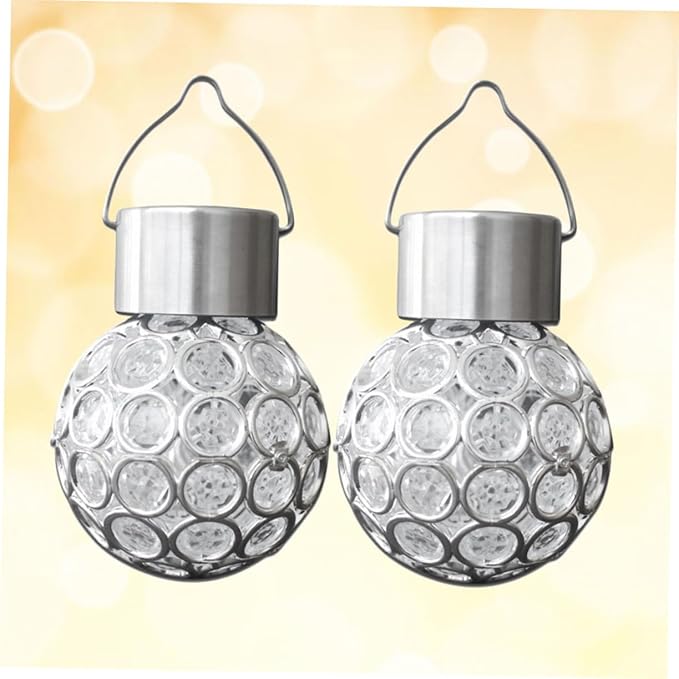 Mipcase 4PCS Solar Hanging Lamp Set Waterproof Decorative Lights for Outdoor Use Hollow Design Warm White Illumination for Gardens and Patios