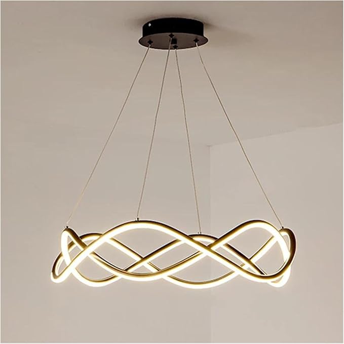 Modern Home Decor Led Lights Pendant Light Lamps for Living Room Chandeliers for Dining Hanging Indoor Lighting,Modern LED Chandelier(APP with RC Dimmable,Black-D100cm)