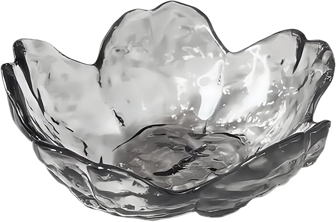 Black Crystal Flower Jewelry Ring Dish, Clear Trinket Bowl, Cute Nightstand Decor Ring Holder for Women, Home Decor Gifts for Women, Wedding, Birthday, Mother's Day