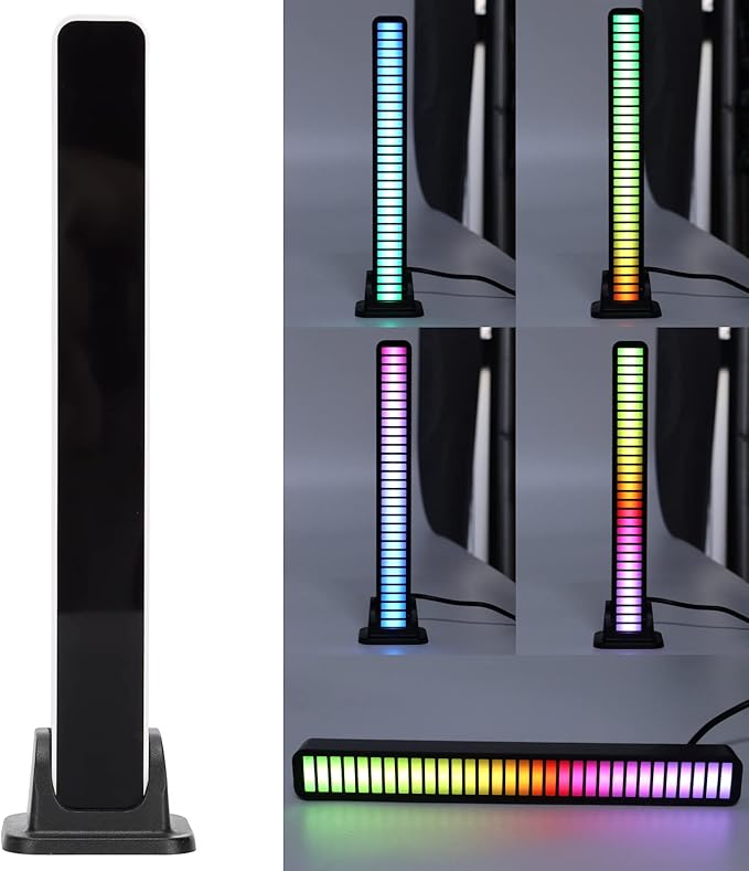 Acouto Sound Control Light with 32 Colorful Lamp Beads and 7 Color Modes, Phone APP Controlled Rhythm Lights for and (White)