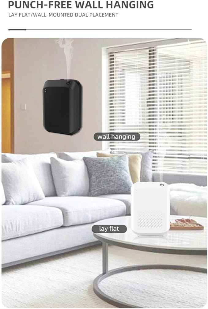 Zunate Bluetooth Smart Scent Air Machine, 150ml Aromatherapy Diffuser with App Control, Wall Mountable Essential Oil Nebulizer for Home Hotel Spa Office Fragrance (Black)