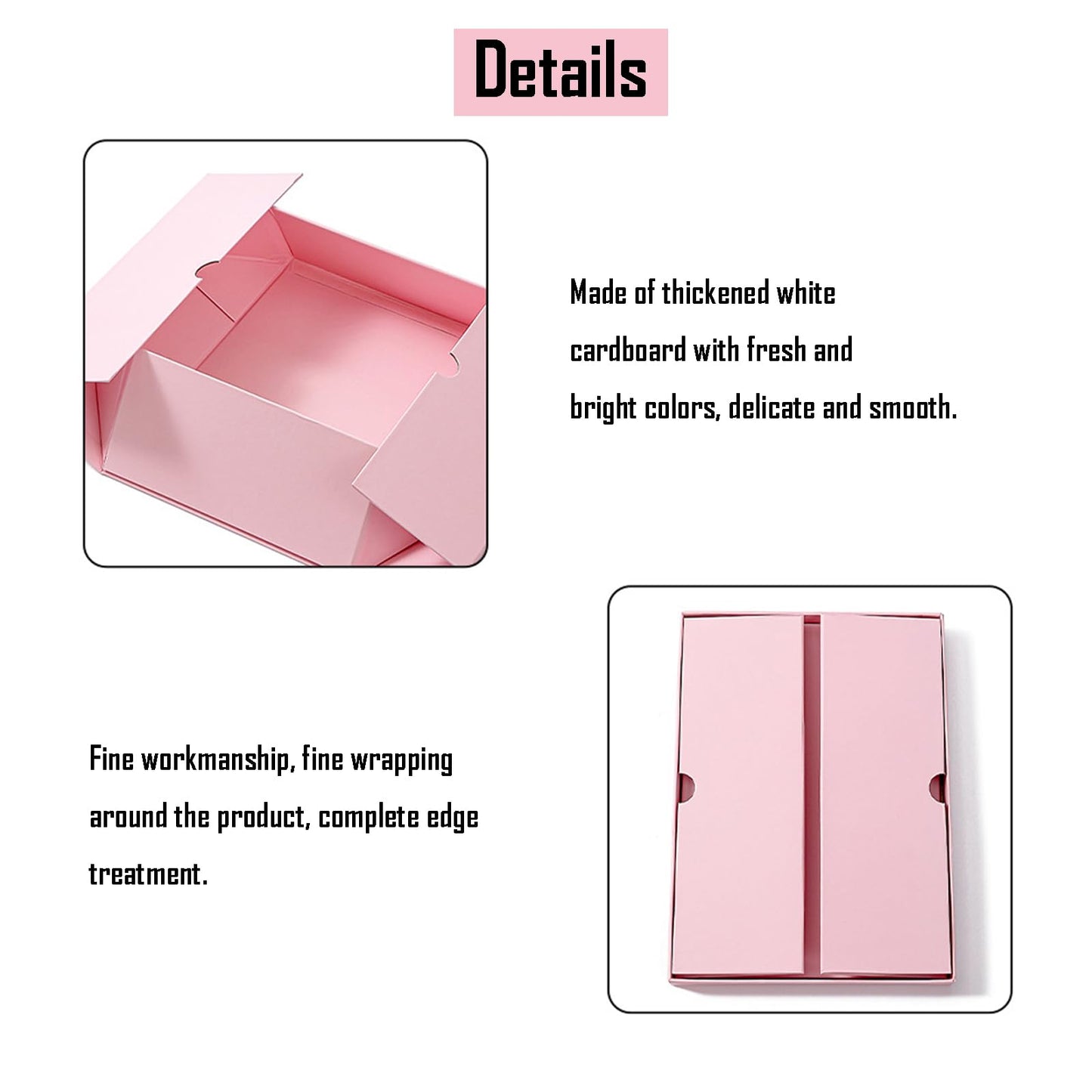 kaxilu Black Gift Box Luxury With Lid & Ribbon, Foldable Gift Boxes 4 Pack 9.8x7x3.3Inches - Elegant Wedding & Birthday Packaging Gifts Box