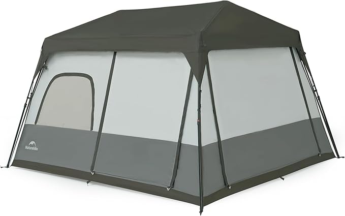 Naturehike Cape 4/6/8 Person Camping Tent, 60S Easy Setup Instant Tent Pop up Tent, Waterproof Large Tall 6/8 Person Tents for Camping, Car Camping