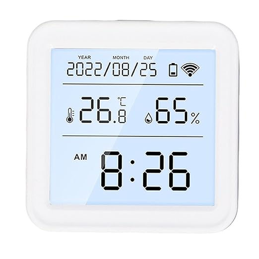 LiebeWH WiFi Temperature Humidity Monitor Smart Room Thermometer Indoor with Tuya APP Control Digital Hygrometer Remote Data Export for Home Basement Bedroom