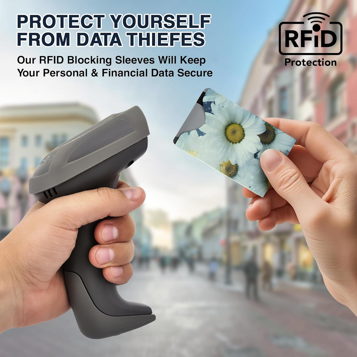 Boxiki Travel Set of 15 RFID Blocking Sleeves Best way to Protect your Cards from Electronic Theft. Durable, Lightweight, and Compact Design to fit in any Pocket or Purse. (Flowers Theme)