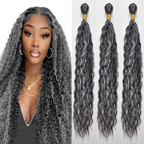 Habiliana Bundles Human Hair 18 20 22 Inch Jerry Curly Wave P1B/GREY Human Hair Bundles 11A Unprocessed Brazilian Virgin Quick Weave Hair Extensions for Black Women