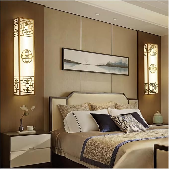 Chinese Style Bedroom Wall Lamp Strip Shaped Zen Background Wall Light Living Room Hallway Stairs Hotel Wall Sconces,Versatile wall lamp