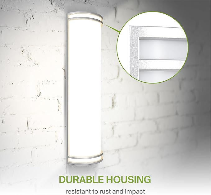 ASD 24 Inch Smart RGBW LED Outdoor Sconce Lights - 23W 120-277V 2700-6500K Nickel Exterior Lighting Fixtures, Remote Control Alexa Exterior Lights for House, Patio Wall Light Fixture ETL