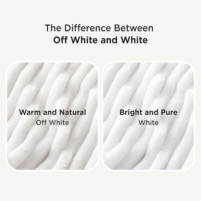 Bedsure GentleSoft California King Size White Fleece Blanket for Bed - Cozy Soft Blankets for Women, Cute Large Throws for Girls, Off White, 102x96 Inches
