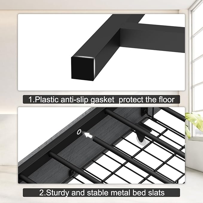 Corner Bed Frame Full with Storage, L Shaped Daybed for Kids,Full Corner Bed with Drawers, Shelves, RGB LED Lights & Charging Station, Sturdy Metal Kids Full Bed for Girls Boys,Gray