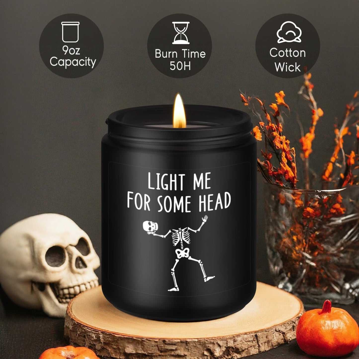 Fairy's Gift Scented Candle, Gifts for BF, BF Gifts, I Love You Presents for Him - Halloween, Spooky Birthday, Goth, Boo Basket Stuffers, Anniversary, Funny Skull Presents for Boyfriend, Husband, Him