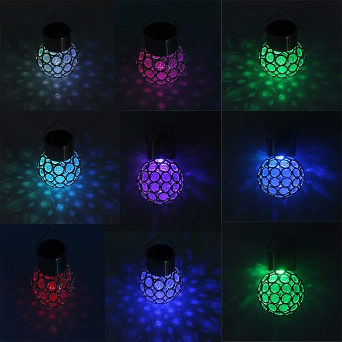 Akozon Solarpowered LED Hanging Light for Lawn, Courtyard and Garden Decor, for Home Outdoor Decoration