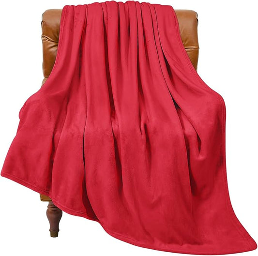 BEDELITE Fleece Blanket Twin Size Red Throw Blanket for Couch & Bed, Luxury Plush Cozy Fuzzy Blanket 60x80 inches, Super Soft Warm Lightweight Throw Blanket for Travel Camping