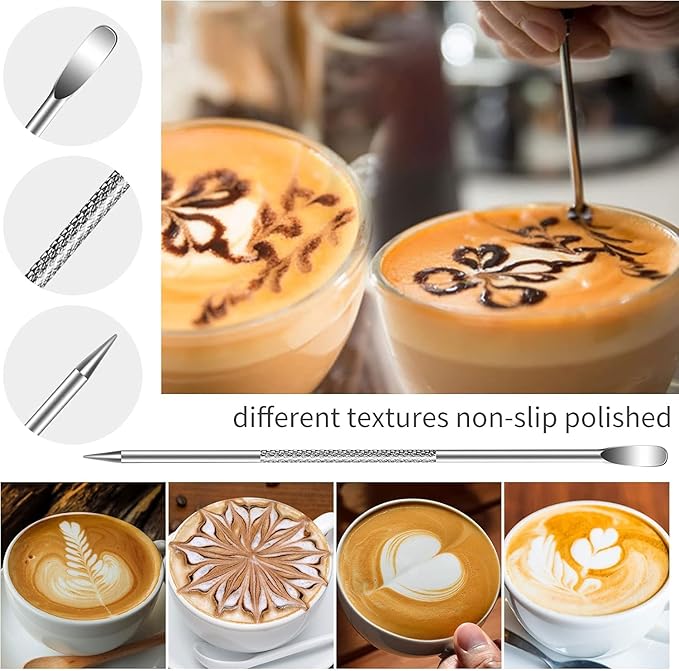 10PCS Espresso Accessories Kit - Espresso Knock Box and Tamping Station,Coffee Tamper,Distributor,WDT,Dosing Funnel,Puck Screen,Brush,Coffee Spoon,Latte Pen,16 Stencils Fits Delonghi 51mm Portafilter