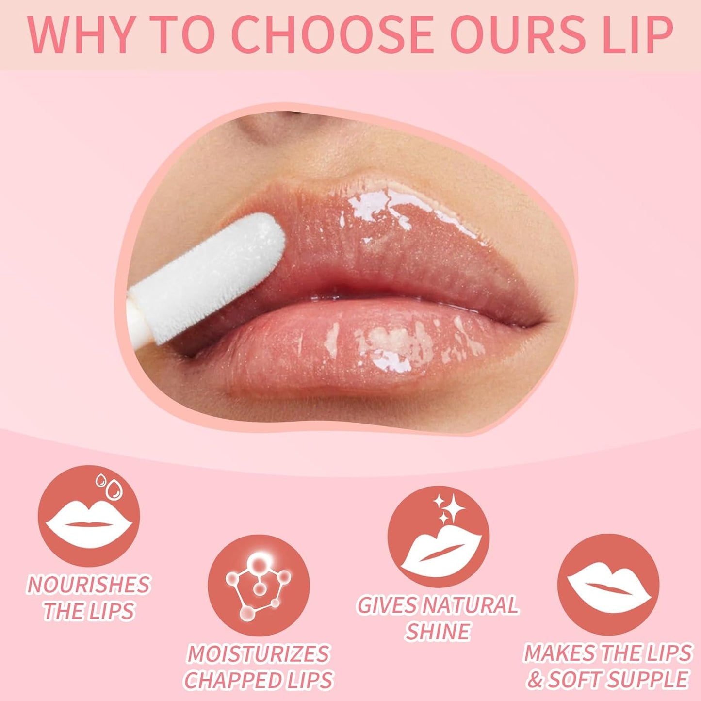 Hellokiss 3Pcs Lip Glow Oil,Moisturizing Lip Plumper Gloss,3 Fruit Flavoured Lip Balm Lip Care,Clear Plumping Lip Gloss,Non-Sticky Long Lasting Hydrating Lip Oil(Honey,Green Apple,Coconut)
