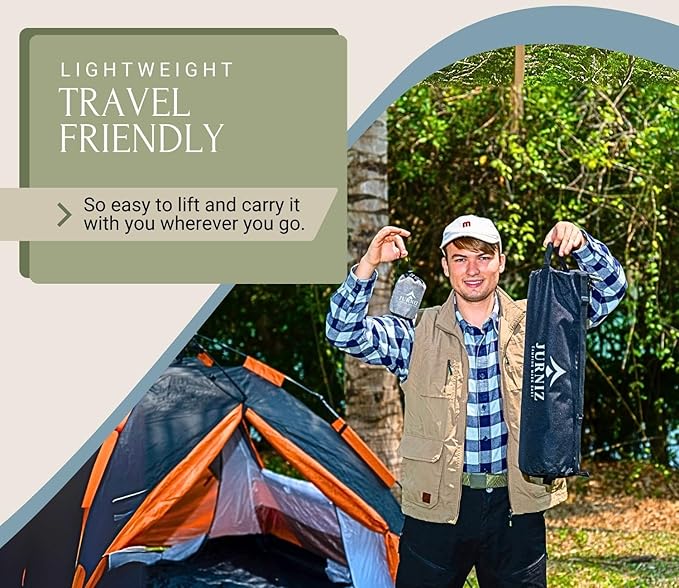 Ultralight Camping Cot with Inflatable Camping Pillow for Adults & Kids; Supports up to 330lbs; 4.85lbs Lightweight Portable Camping Bed for Hiking, Camping & Backpacking with Carry Bag (Black)