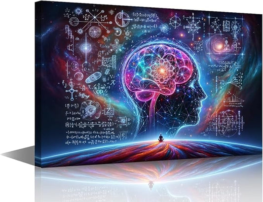 TUMOVO Canvas Wall Art AI Print Artwork Canvas Bedroom Wall Decor Modern Technology Art Work Robot Brain Wall Art for Living Room Office Artificial Intelligence Pictures for House 16" Wx24 Hx1 Panel