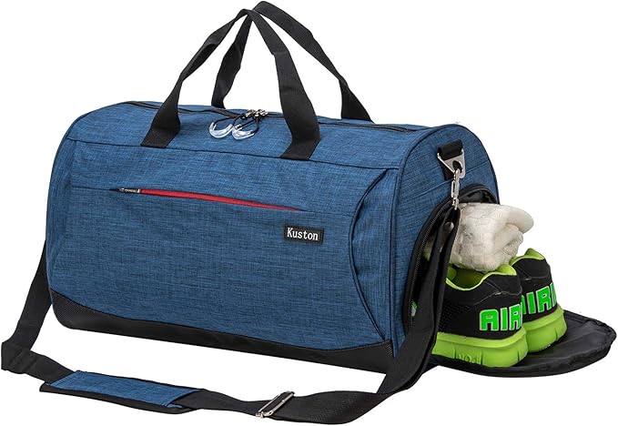 Kuston Sports Small Gym Bag for Men and Women Travel Duffel Bag Workout Bag with Shoes Compartment&Wet Pocket