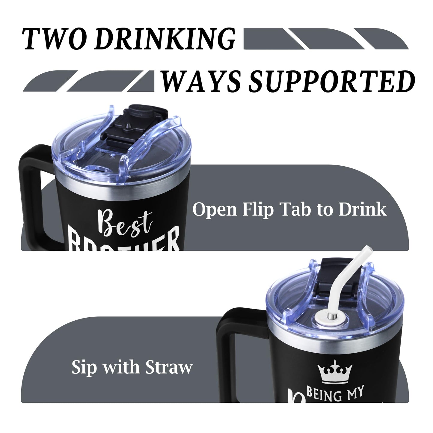 Joyloce Gifts for Brother Adult, Big Brother Gift for Boy from Sister, 1 Pc 40oz Tumbler with Handle for Birthday Christmas