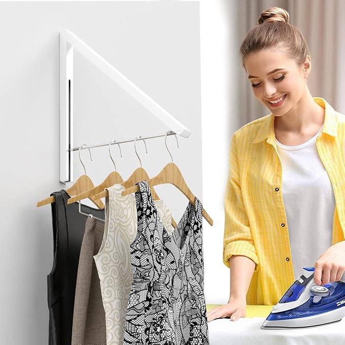 Drying Rack Wall Mounted Clothes Hanger Folding Wall Coat Racks Aluminum Home Storage Organiser Space Savers