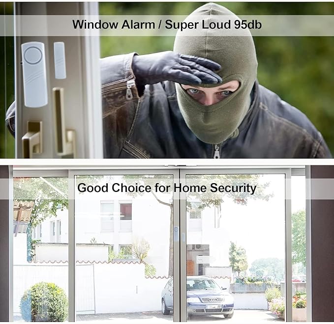 24Pack Door Window Alarms - Wireless DIY Security Sensor for Home, Burglar Alarm for Doors, Windows, Pool, Shed, Caravan, Car | Child Safety & Personal Protection Kit (W-Door Alarm shou 24pcs)