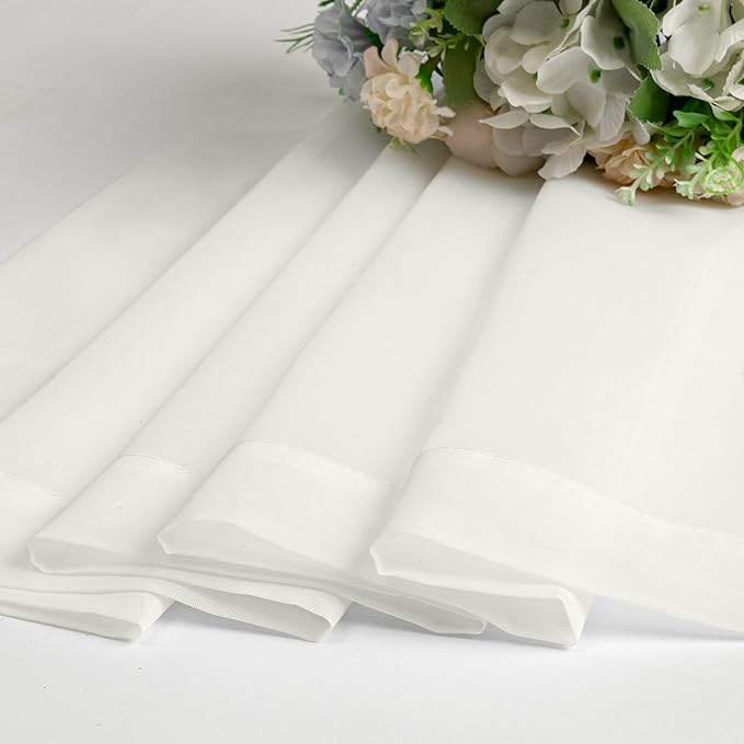 Aiyufeng Sheer Ivory Curtains 120 Inches Long, Extra Long Rod Pocket Solid Color Window Sheer Curtain Panels, Elegant Curtains & Drapes for Living Room, Bedroom 2 Panels (Ivory, 59" W x 120" L)