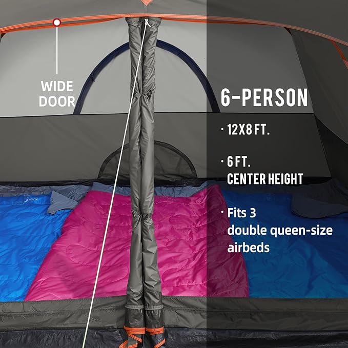 CAMEL CROWN Tents for Camping 4/6 Person Tent Waterproof Easy Setup Backpacking Tents