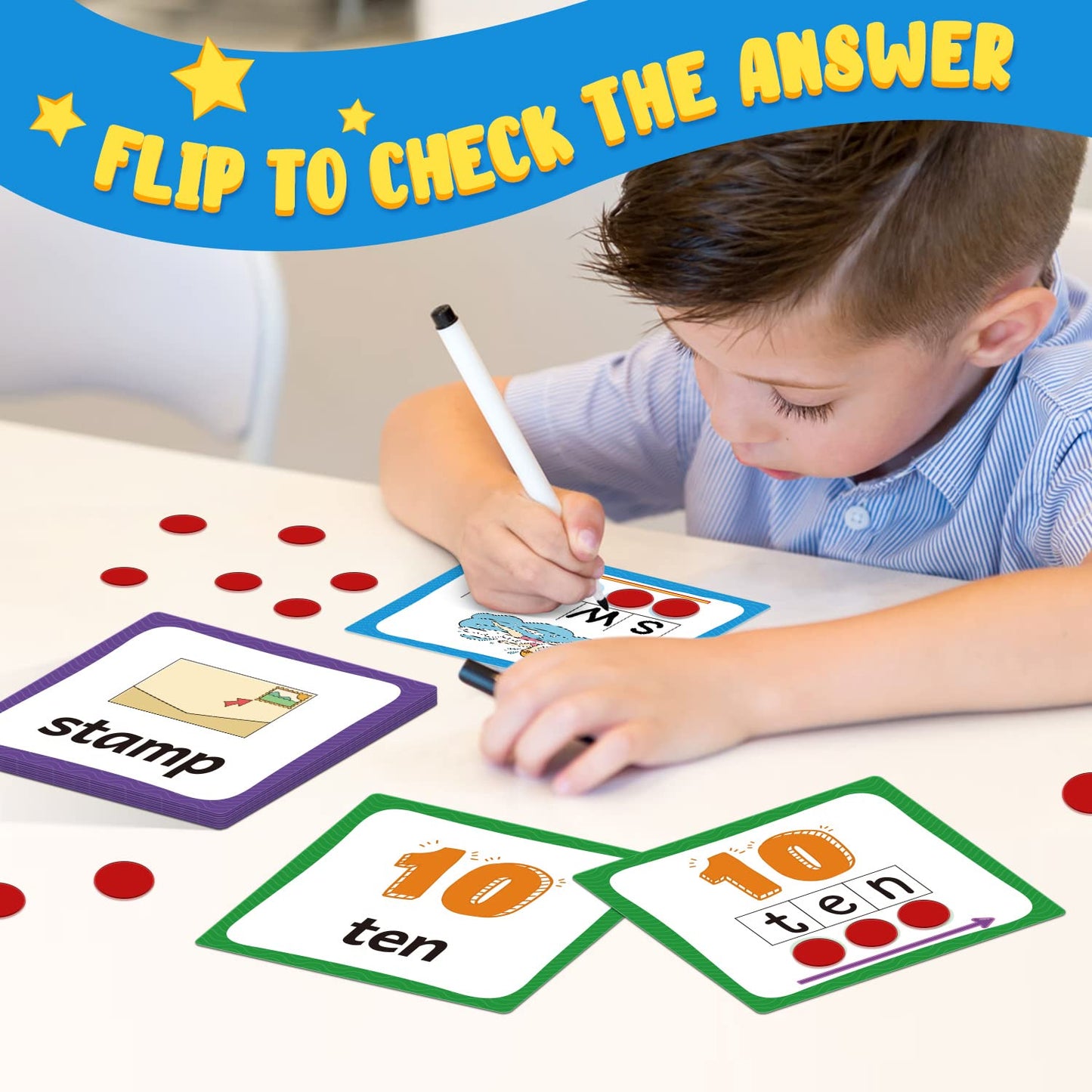 Torlam Elkonin Boxes Phonemic Awareness Phonics Games, Reading Spelling Sound Manipulatives Sight Word Flash Cards, Speech Therapy Toy Kindergarten Elementary Classroom Must Haves Homeschool Supplies