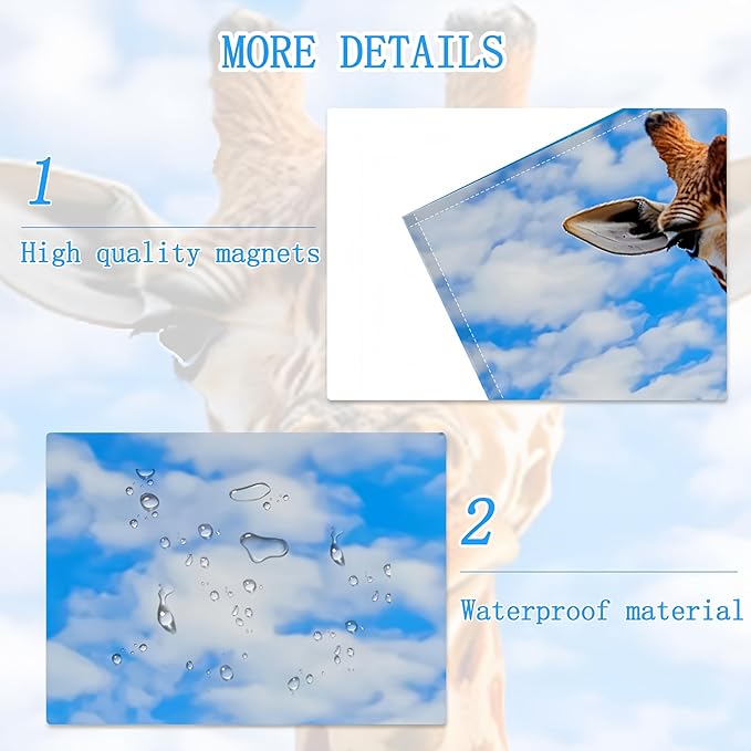 4 Pack Fluorescent Light Covers for Ceiling Lights -Magnetic Cloud Cover for Fluorescent Or LED Fixture 2ft x 4ft Classroom,Home,Office Decoration Filters Overhead Lighting- Giraffe