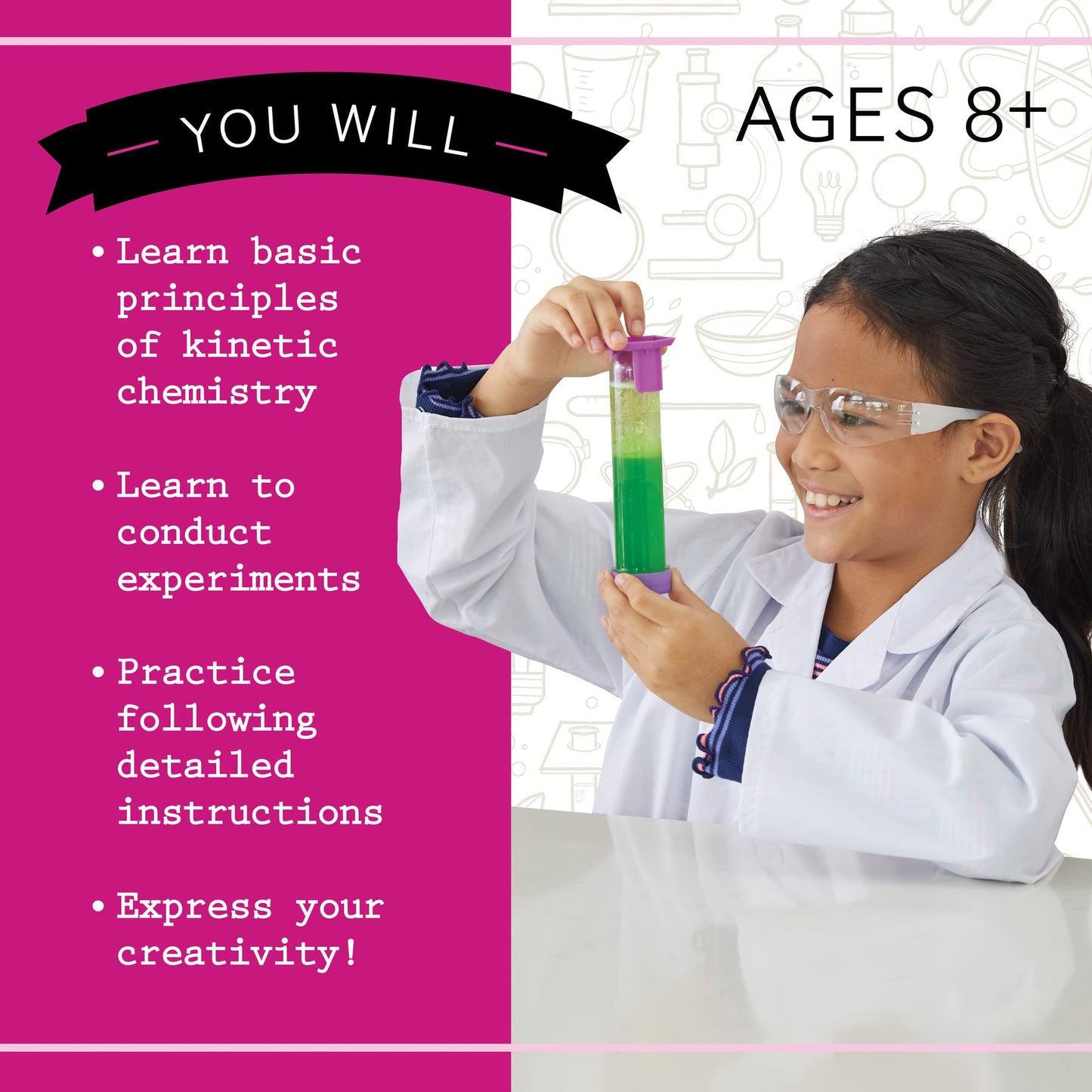 MindWare Science Academy Lava Lip Gloss Lab - 33 Piece Lip Gloss Making Kit - Make 3 DIY Lip Glosses