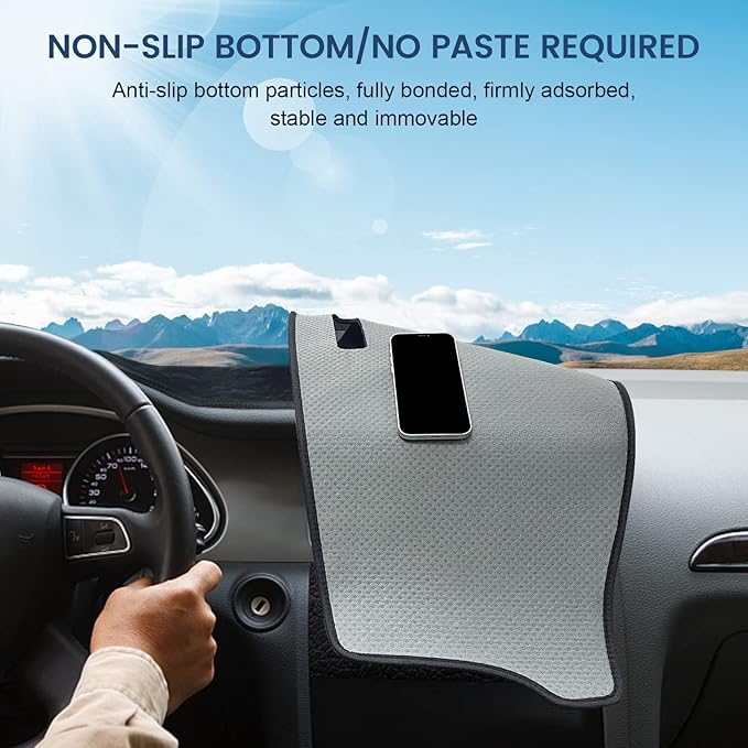 Dashboard Cover Mat Custom Fit for 2019-2023 2024 2025 2026 Dodge Ram 1500 2500 3500 Dash Cover Nonslip Flannel Dash Mat Protector Sunshade No Glare Black