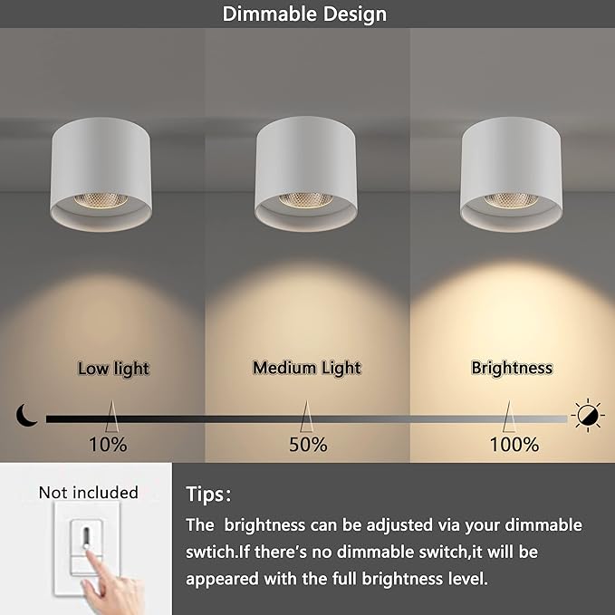 Flush Mount Ceiling Light, 20W LED Dimmable 5.9" Cylinder Ceiling Light, Aluminum Rustic Modern Ceiling Lamp for Foyer Closet Kitchen Hallway Entryway 3000K Warm White