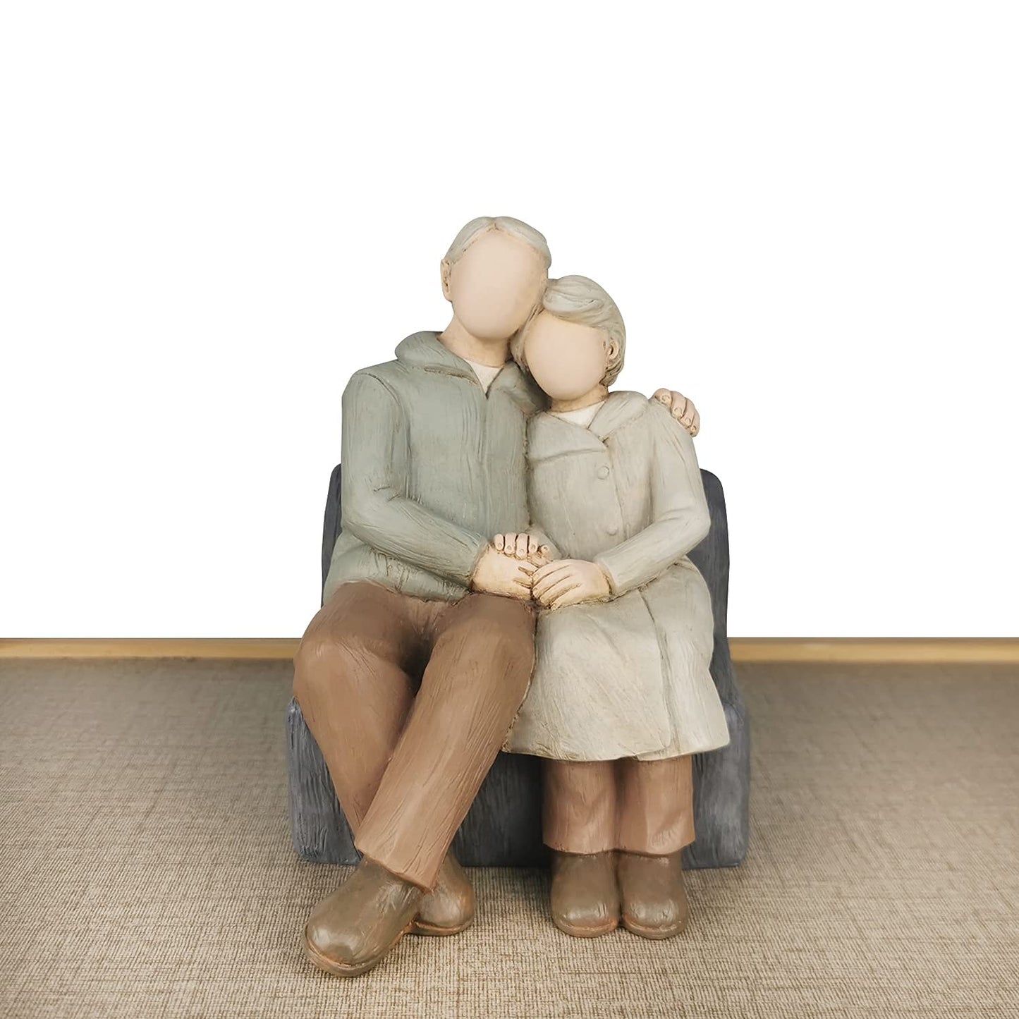 CAMSOON Couple Anniversary Sculpted Hand-Painted Figure Gifts Husband and Wife Wedding Figurine Gift, Happy 10th - 80th Anniversary Statue for Him and Her Together