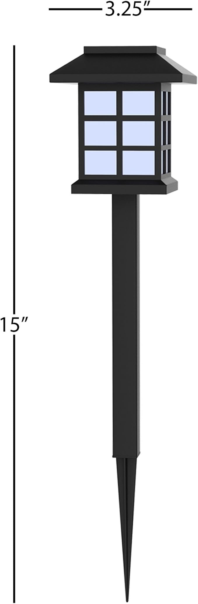 6-Piece Solar Outdoor Lights Set - Weather-Resistant Outdoor Lighting for Path, Landscaping, and Driveway - LED Light Fixtures by Pure Garden (Black)